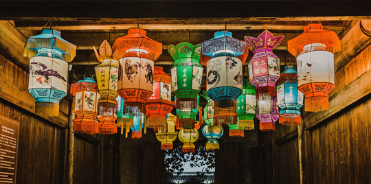 Lanterns on ceiling